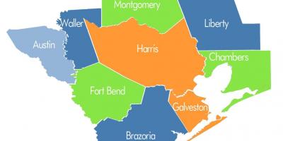 Eskualdeko mapa Houston