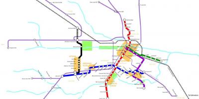 Metro trenbide Houston mapa