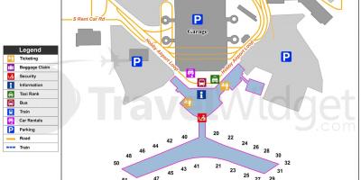 Houston aireportuko terminal bat mapa