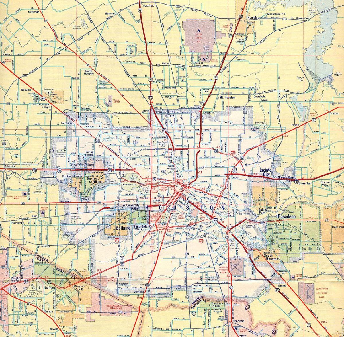 mapa Houston autobide