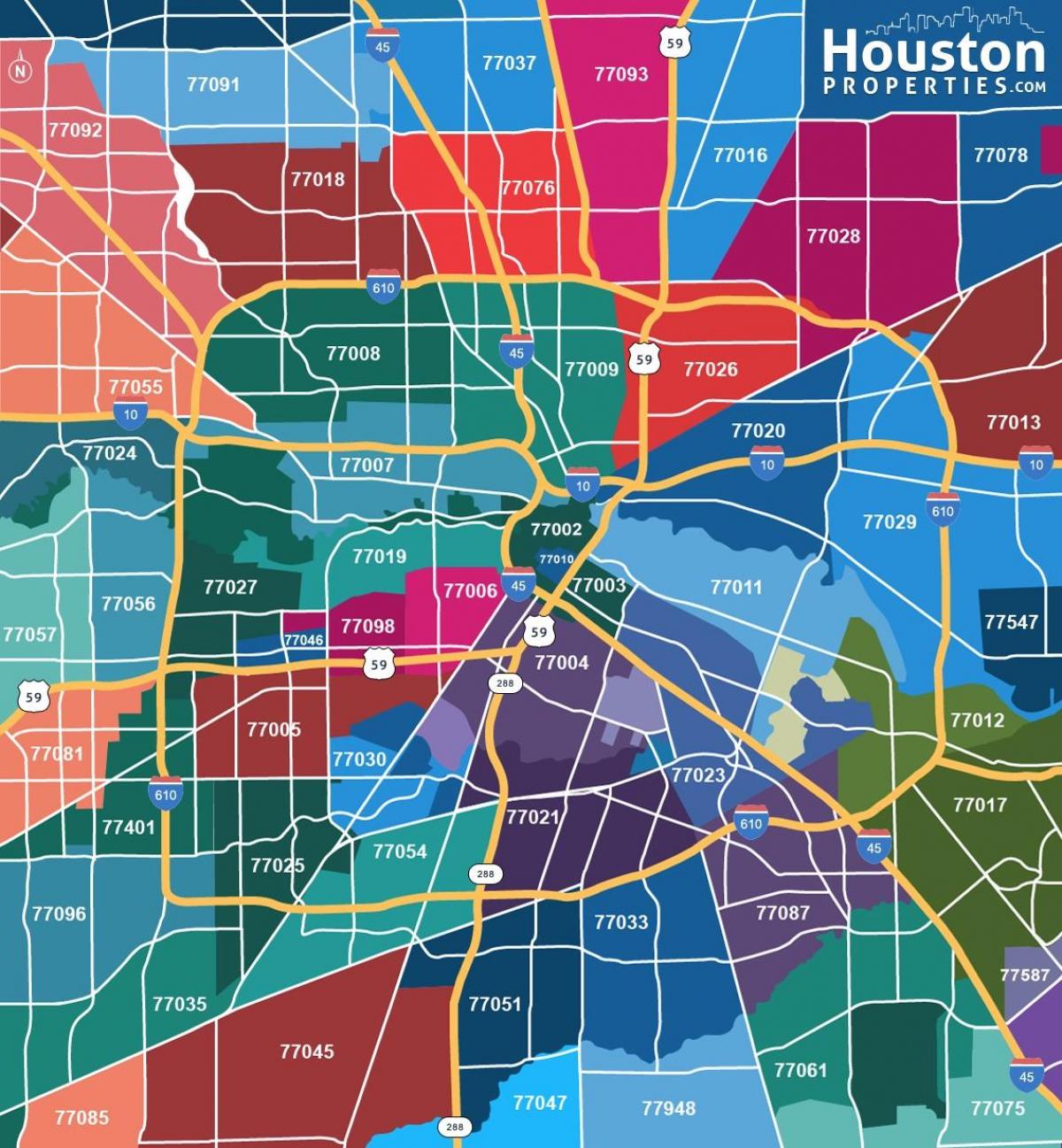 mapa Houston auzo