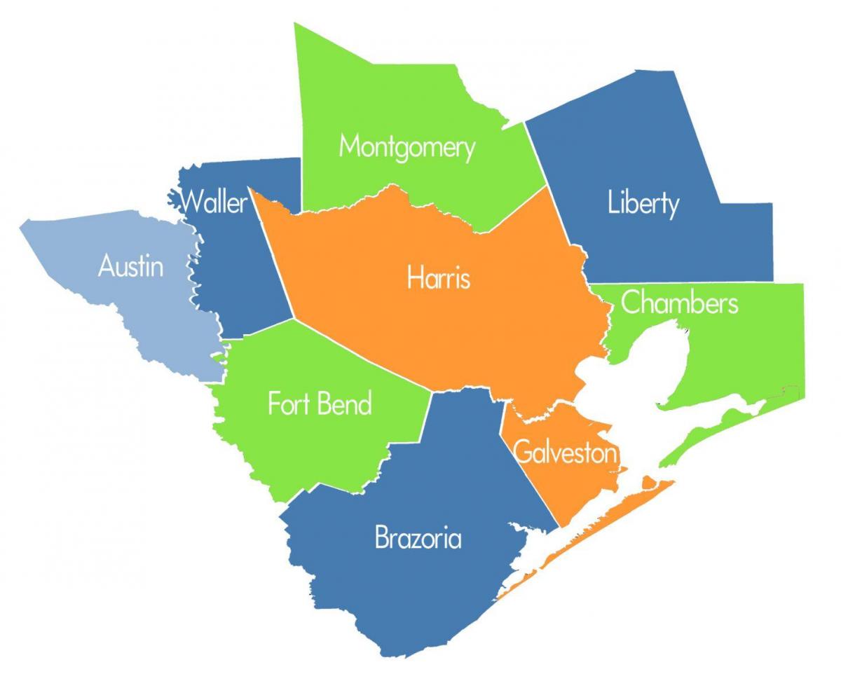 eskualdeko mapa Houston