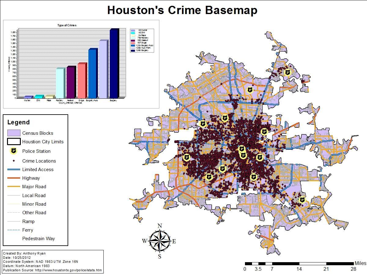 Houston krimen-tasa mapa