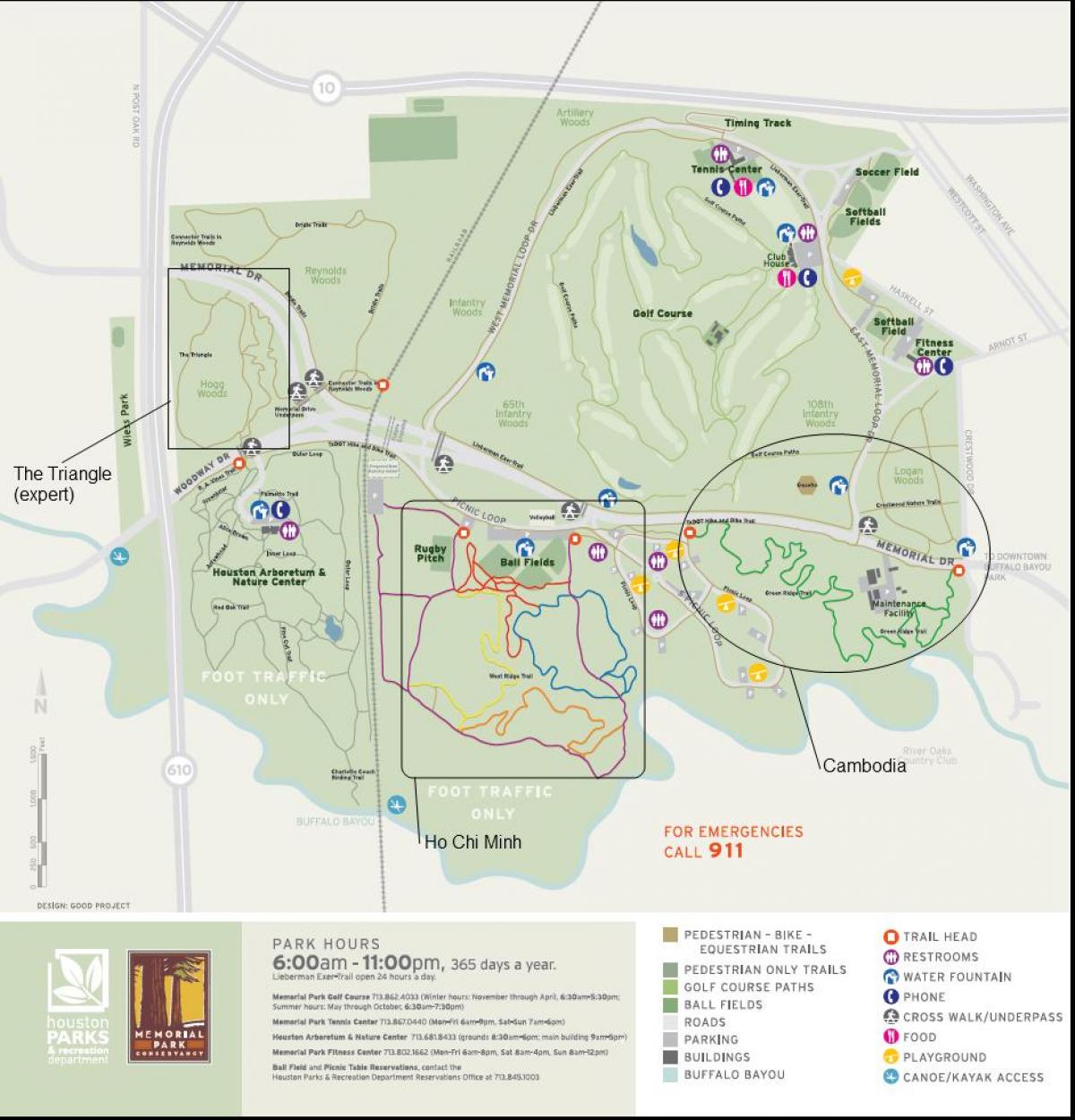 mapa park Memorial Houston